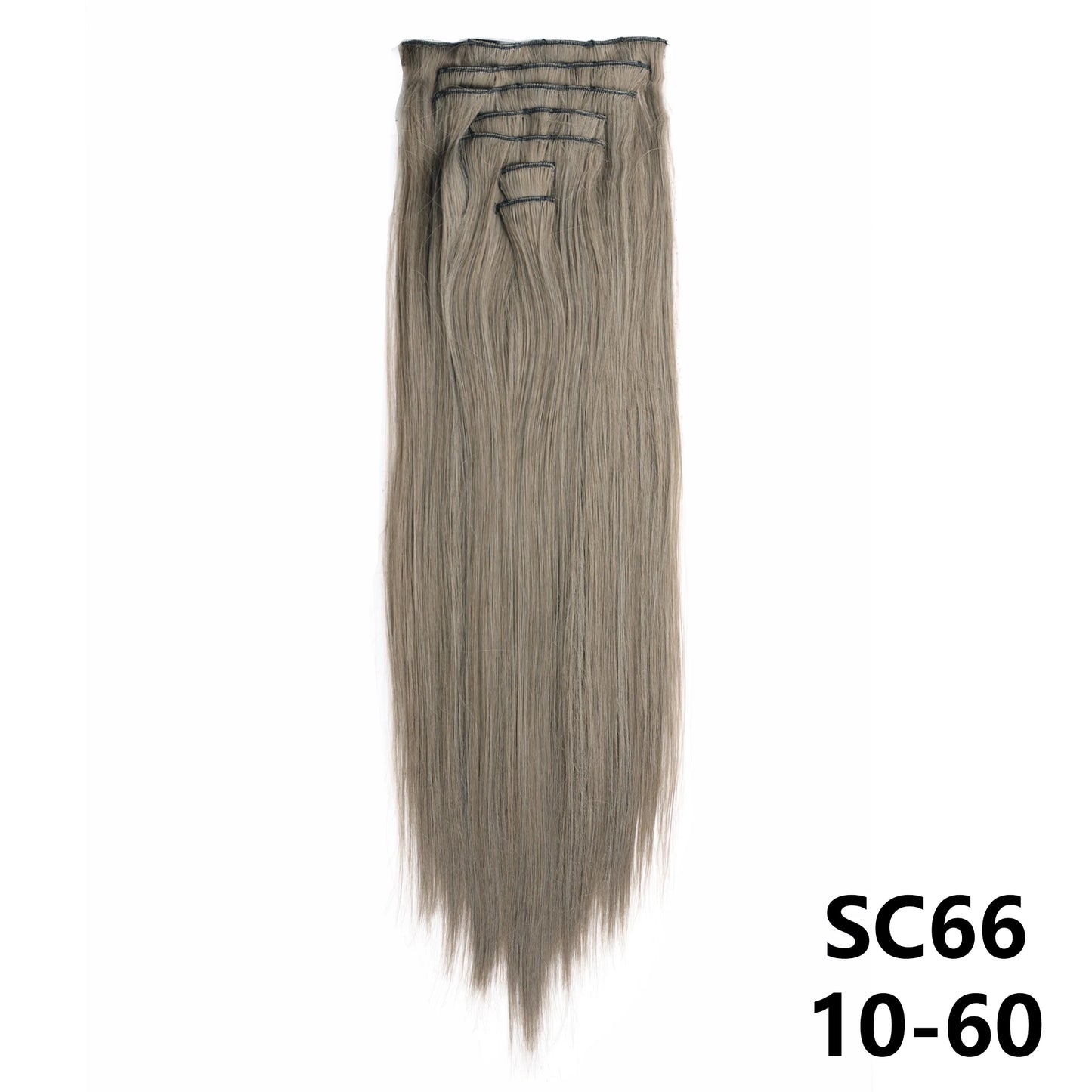 Long Straight Synthetic 16 Clips In Hair Extensions 7Pcs/Set High Temperature Fiber Black Brown Blonde Hairpiece For Women