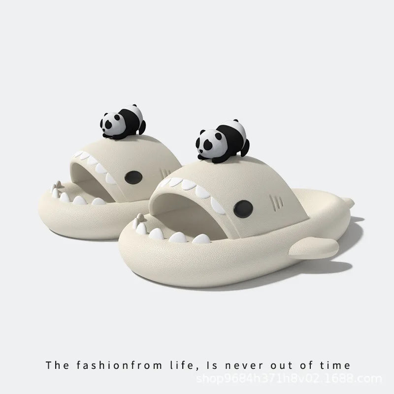 Women Shark Slippers Clapper flip flops House Cloud Platform Slides Summer Beach Sandals Men Male Shoes Fish Dot Cat Female