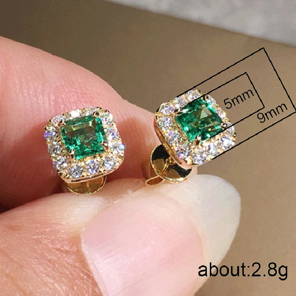 Huitan Stylish Stud Earrings Versatile Accessories for Women Graceful Lady Fashion Shiny Cubic Zirconia Jewelry for Daily Life