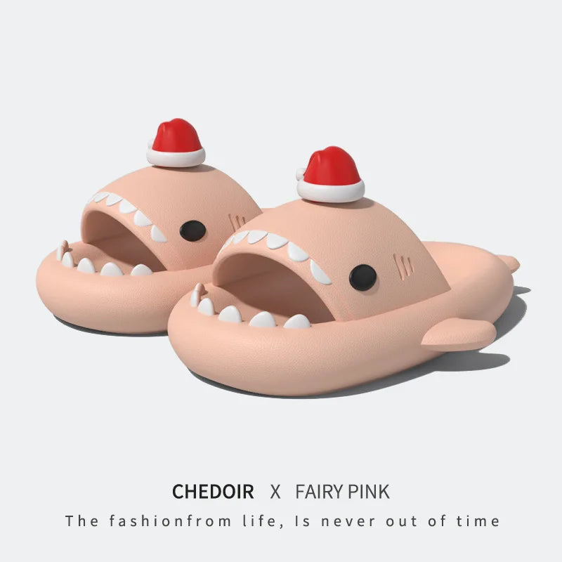 Women Shark Slippers Clapper flip flops House Cloud Platform Slides Summer Beach Sandals Men Male Shoes Fish Dot Cat Female