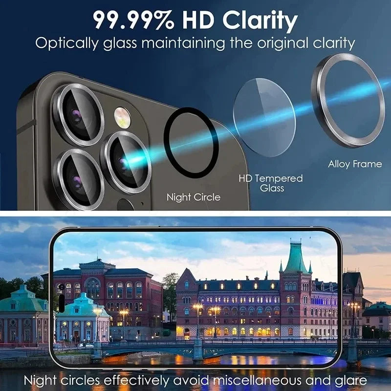 3-2PCS Camera Lens Protector For iPhone 17 Pro Max 17Pro 17Air Metal Ring Protector Glass For iPhone 14 15 16 ProMax Camera Lens