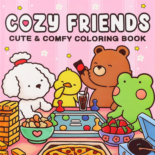 Halloween Coloring Book COZY FRIENDS Coloring Book For Adults And Teens Featuring Adorable Creepy Creatures for Halloween Gifts