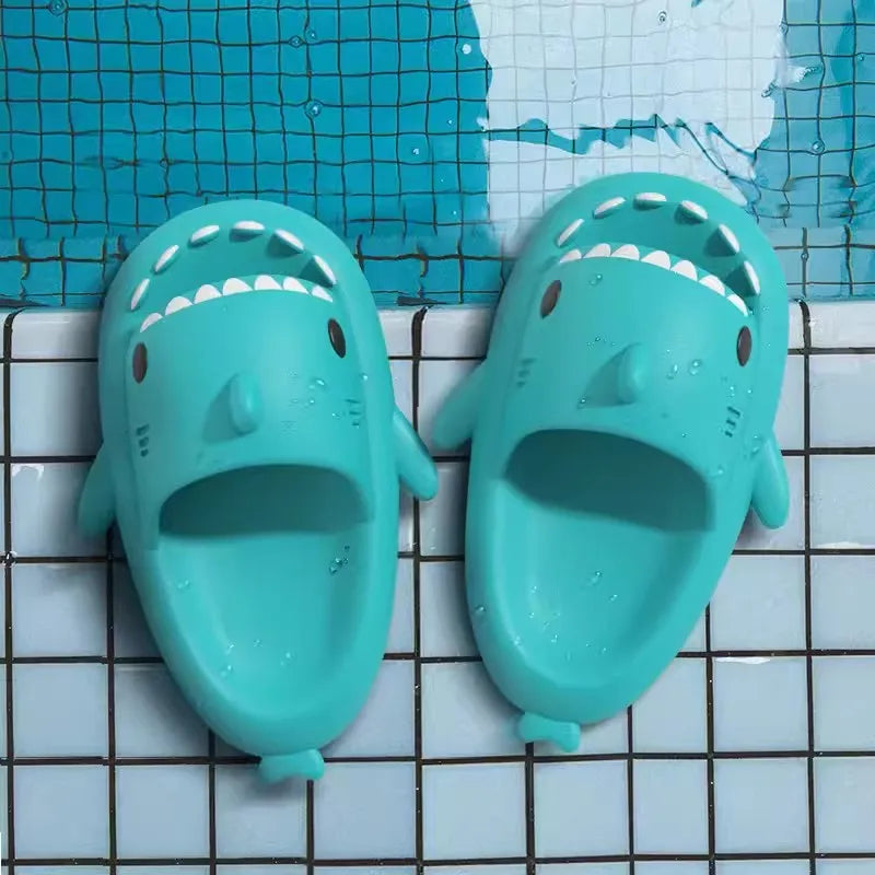 Summer Shark Slippers Women Flip Flops Home Shark Slides Anti-skid EVA Kids Outdoor Flats Shoes For Couples Men Beach Sandals