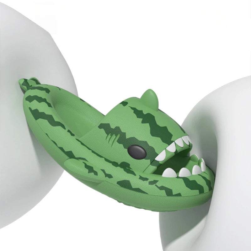 Women Shark Slippers Clapper flip flops House Cloud Platform Slides Summer Beach Sandals Men Male Shoes Fish Dot Cat Female