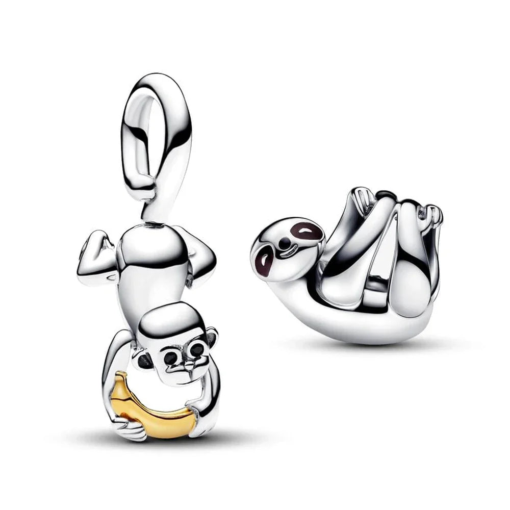 Cute Hanging Sloth Charm Fit Original Pan Bracelet DIY Women Jewelry Gift Sweet Animals Beads 2024 New Arrivals