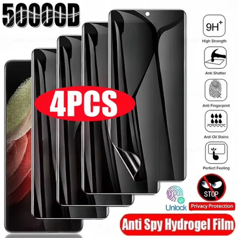 4Pcs Anti-Spy Hydrogel Film for Samsung S25 S23 S22 S24 Ultra S20 FE Galaxy Note 20 10 S8 S9 S10 Plus Privacy Screen Protector