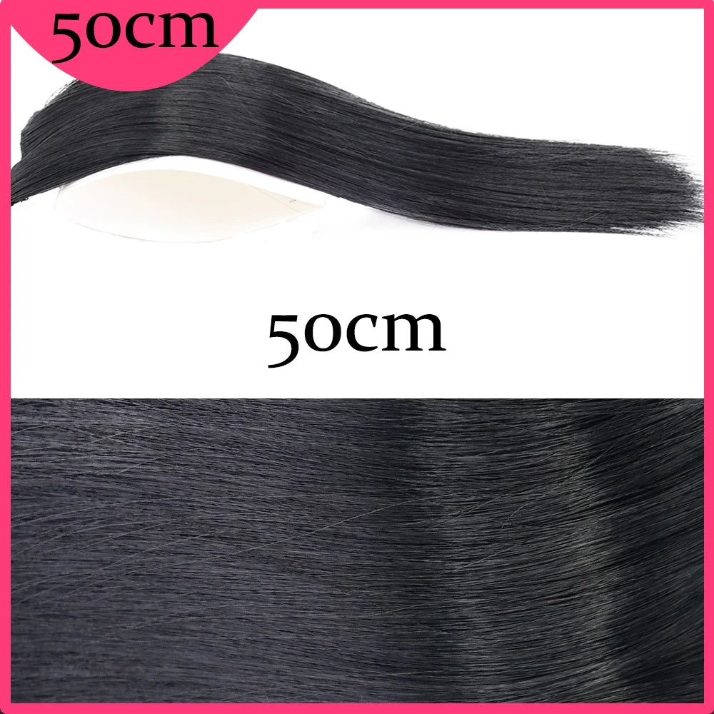 MERISI HAIR Synthetic Invisable Straight Hair Pads Clip In One Piece 2Clips Increase hair volume Hair Extensions Top Side Cover