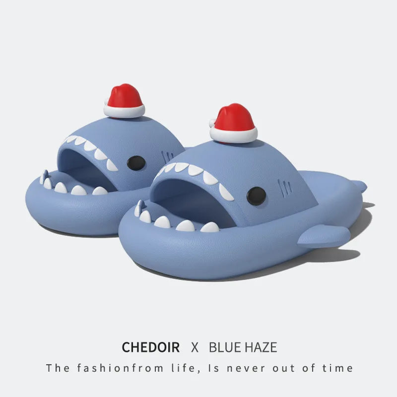 Women Shark Slippers Clapper flip flops House Cloud Platform Slides Summer Beach Sandals Men Male Shoes Fish Dot Cat Female