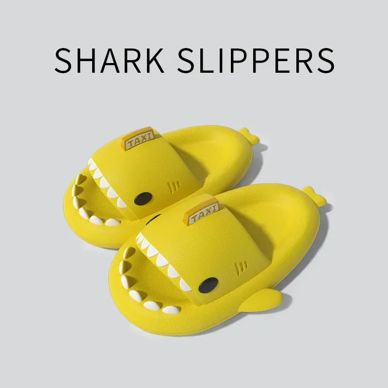 Women Shark Slippers Clapper flip flops House Cloud Platform Slides Summer Beach Sandals Men Male Shoes Fish Dot Cat Female