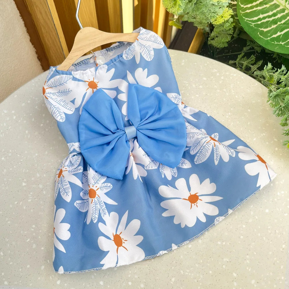 Dog Princess Dress Spring Summer Kitten Pet Skirt Cute Dog Dress Bow Lace for Small Medium Puppy Poodle Chihuahua