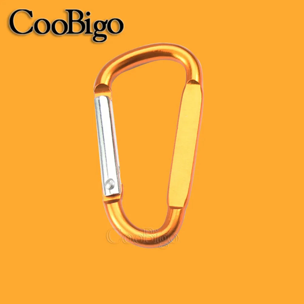 Aluminum Carabiner Key Holder Snap Hook Clip Keychain Keyring Keyfob D Ring Buckle Bottle Hanger Men Outdoor Sport Accessory 2pc