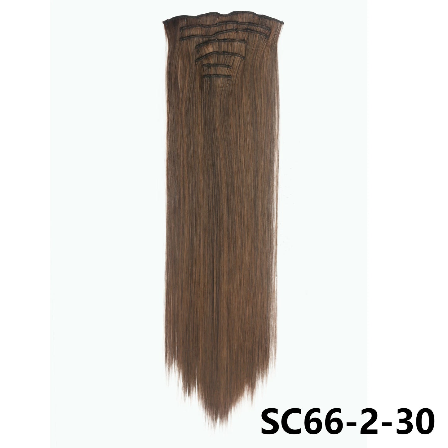 Long Straight Synthetic 16 Clips In Hair Extensions 7Pcs/Set High Temperature Fiber Black Brown Blonde Hairpiece For Women