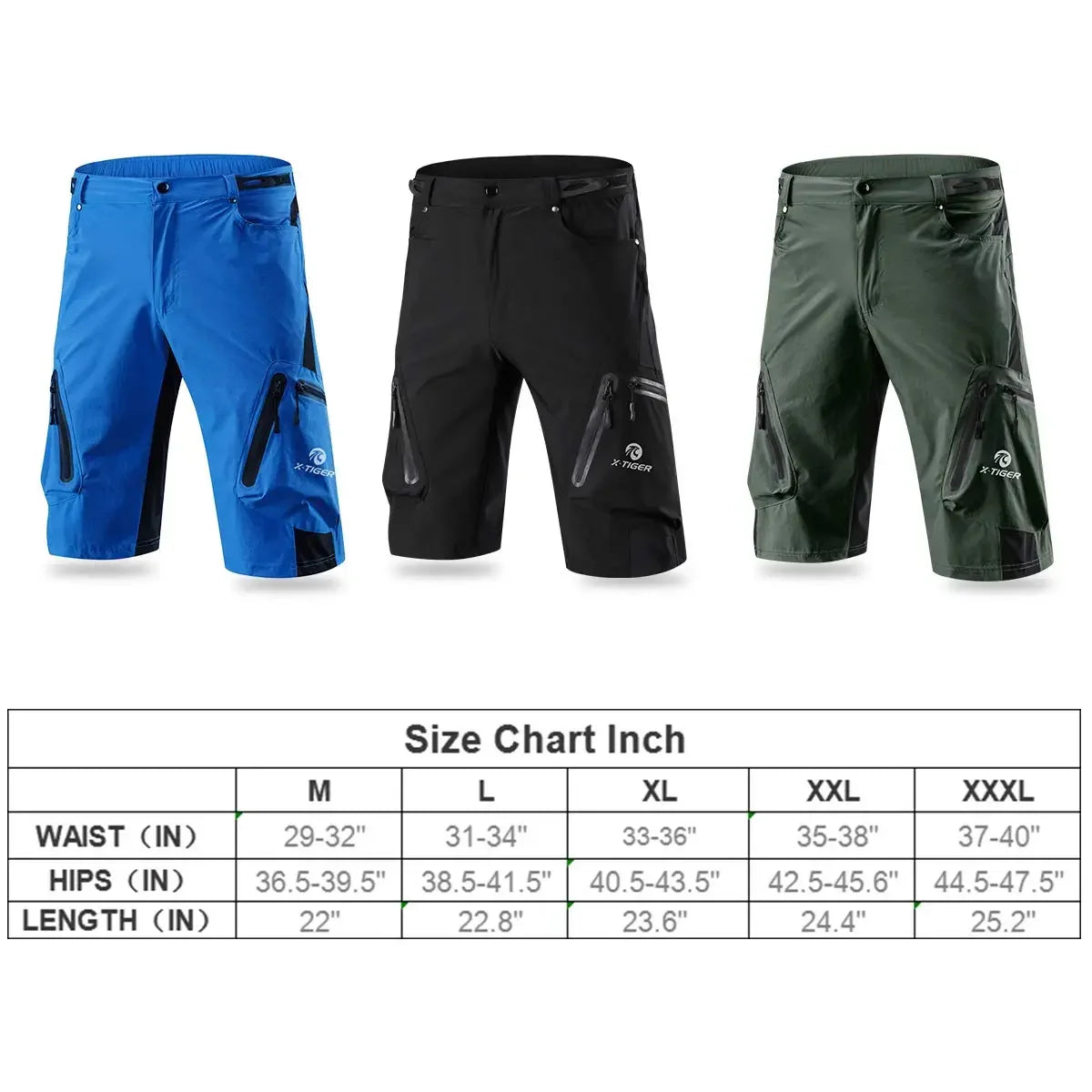X-TIGER Mountain Bike Shorts Men's Summer Bicycle MTB Shorts Loose Fit Lightweight Outdoor Sports MTB Cycling Shorts