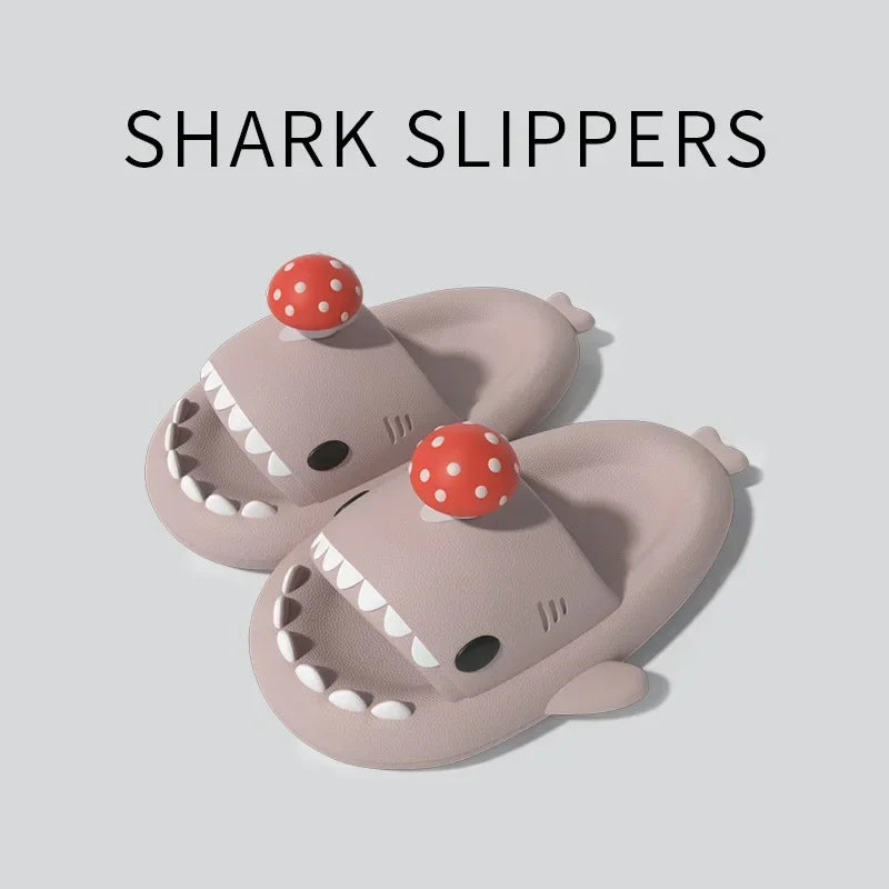 Women Shark Slippers Clapper flip flops House Cloud Platform Slides Summer Beach Sandals Men Male Shoes Fish Dot Cat Female