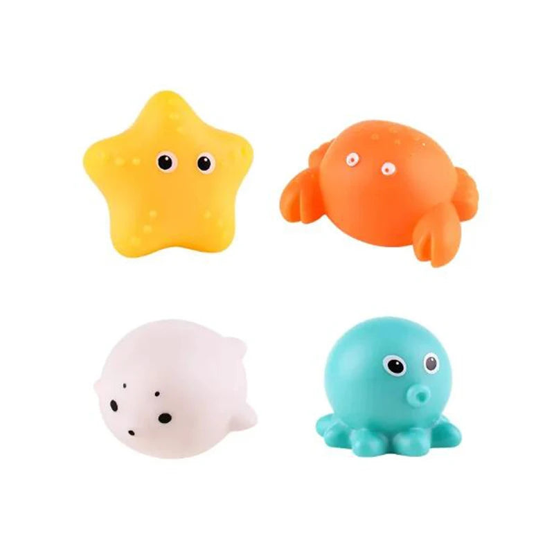 Pool Party Glowing Toys Bath Time Funny Bathtub Toy Water Sensor Luminous LED Ocean Animal Water Floating Toy For Baby Infant