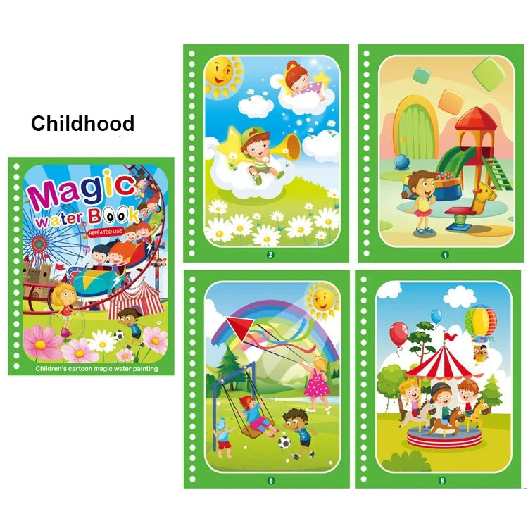 Reusable Magic Water Coloring Book Drawing Book for Kids Toddler Painting Book Montessori Educational Learning Toys