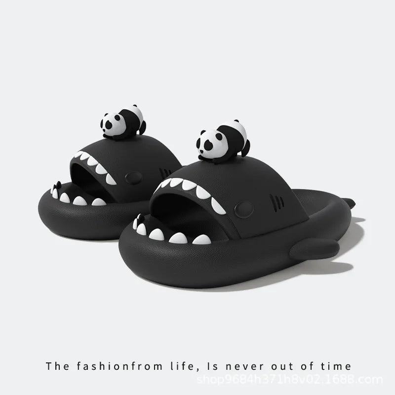 Women Shark Slippers Clapper flip flops House Cloud Platform Slides Summer Beach Sandals Men Male Shoes Fish Dot Cat Female