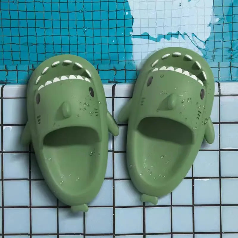 Summer Shark Slippers Women Flip Flops Home Shark Slides Anti-skid EVA Kids Outdoor Flats Shoes For Couples Men Beach Sandals