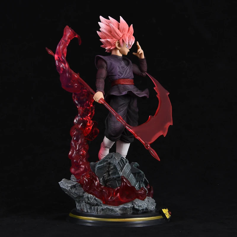 28CM Dragon Ball Z Zamasu Anime Figure Black Goku Action Figurine PVC GK Statue with Light Base Collection Model Decor Toy Gift