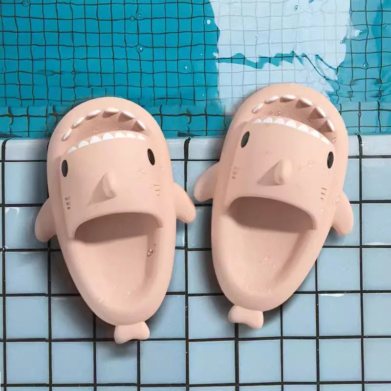 Summer Shark Slippers Women Flip Flops Home Shark Slides Anti-skid EVA Kids Outdoor Flats Shoes For Couples Men Beach Sandals