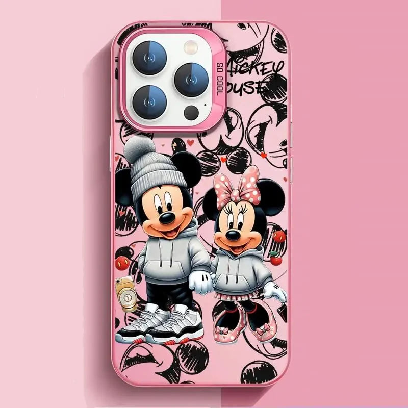 Disney Mickey Minnie Mouse Full Screen Phone Case for iPhone 16 15 14 13 12 11 ProMax 7 8 Plus XR XS MAX 13 Mini Cool Back Cover