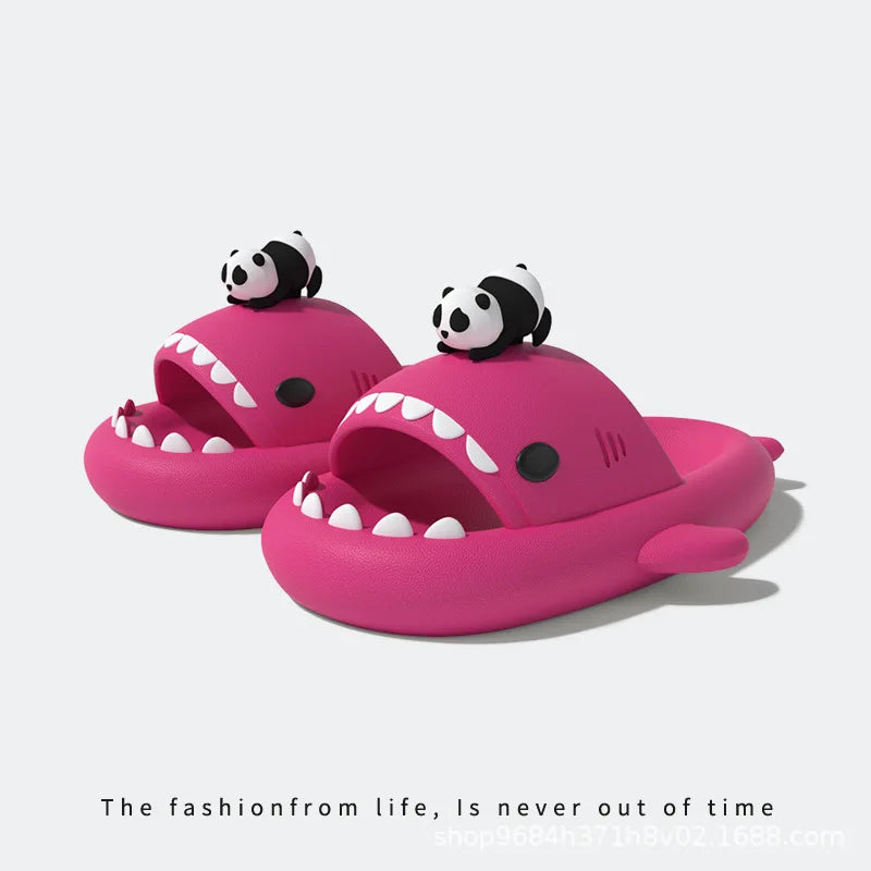 Women Shark Slippers Clapper flip flops House Cloud Platform Slides Summer Beach Sandals Men Male Shoes Fish Dot Cat Female
