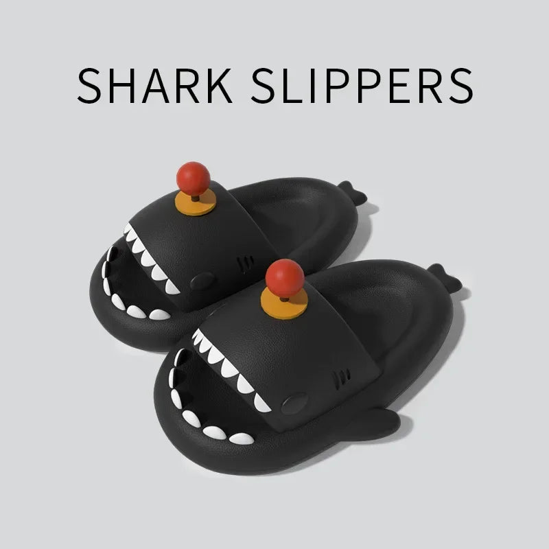 Women Shark Slippers Clapper flip flops House Cloud Platform Slides Summer Beach Sandals Men Male Shoes Fish Dot Cat Female