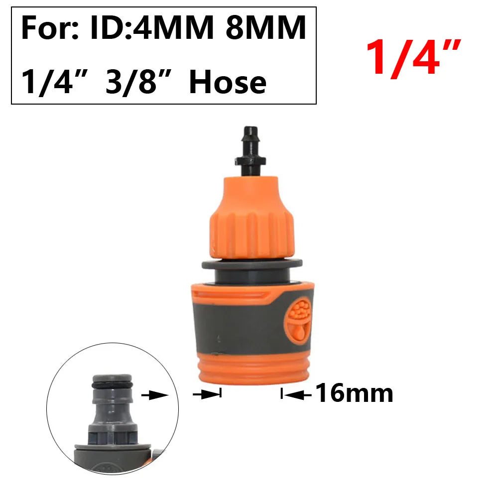 Garden Hose Quick Connector 1/2 3/4 1 Inch Pipe Coupler Stop Water Connector 16/20/32mm Repair Joint Irrigation System Fitting