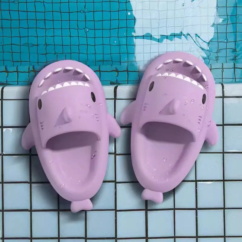 Summer Shark Slippers Women Flip Flops Home Shark Slides Anti-skid EVA Kids Outdoor Flats Shoes For Couples Men Beach Sandals
