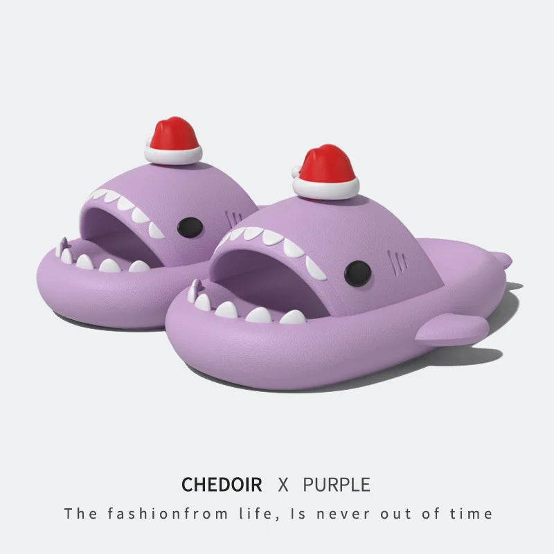 Women Shark Slippers Clapper flip flops House Cloud Platform Slides Summer Beach Sandals Men Male Shoes Fish Dot Cat Female