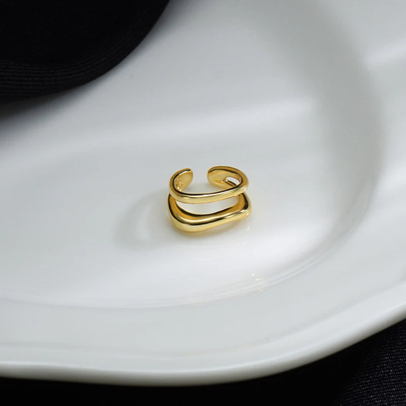 Punk Irregular Geometric Ear Cuff Earrings for Women Non-Piercing Metal Ear Clip Earring Fake Cartilage Fashion Jewelry Party