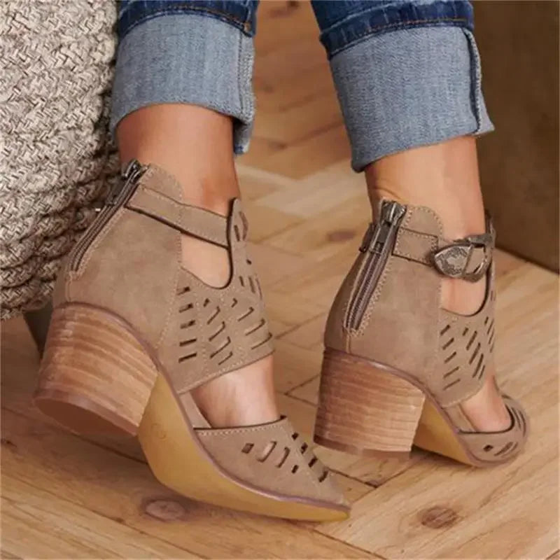 Women Wedge Mid Heel Summer Slip-on Buckle Ladies Shoes Artificial Open Toe Casual Wedding Pumps Sandalias Tailor-made Suits