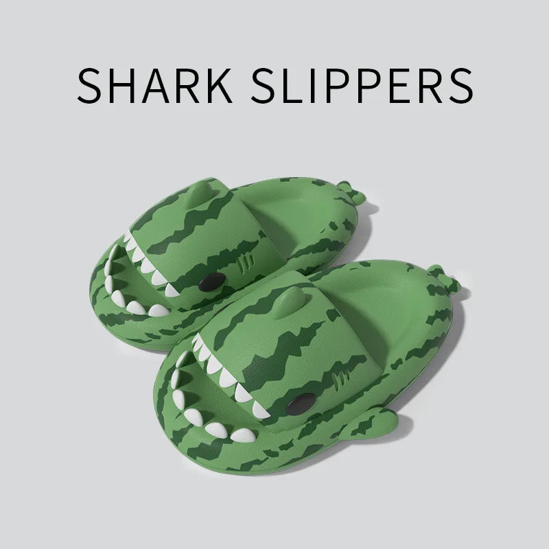 Women Shark Slippers Clapper flip flops House Cloud Platform Slides Summer Beach Sandals Men Male Shoes Fish Dot Cat Female