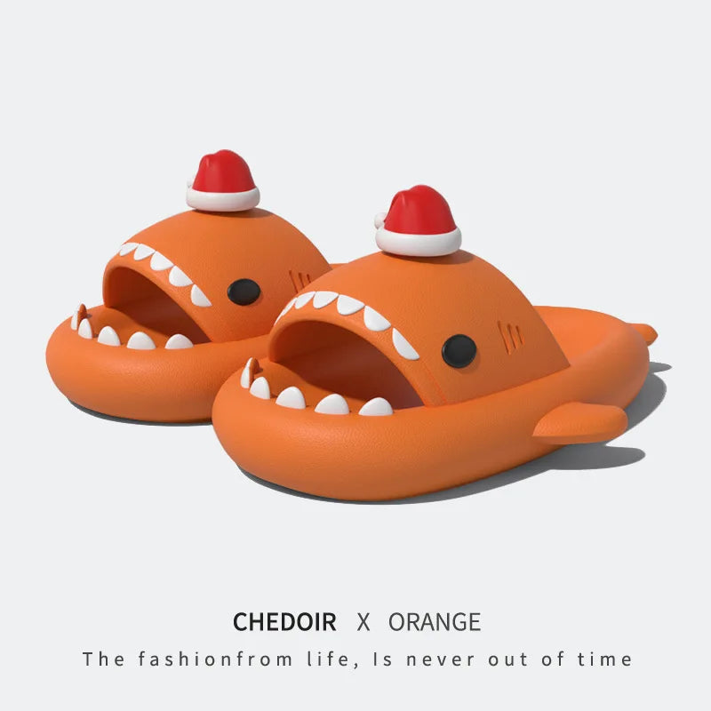 Women Shark Slippers Clapper flip flops House Cloud Platform Slides Summer Beach Sandals Men Male Shoes Fish Dot Cat Female