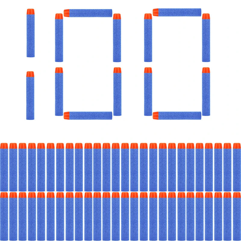 FRENSIT Blue Round Head Bullets 7.2cm for Nerf N-strike Elite Series Blasters Foam EVA Refill Darts Kids Toy Guns Accessories