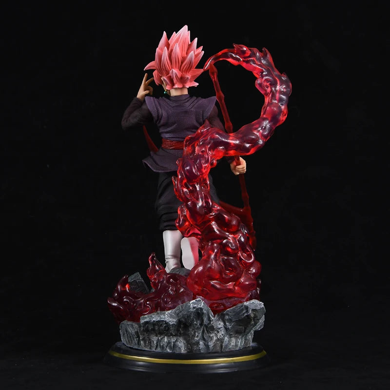 28CM Dragon Ball Z Zamasu Anime Figure Black Goku Action Figurine PVC GK Statue with Light Base Collection Model Decor Toy Gift