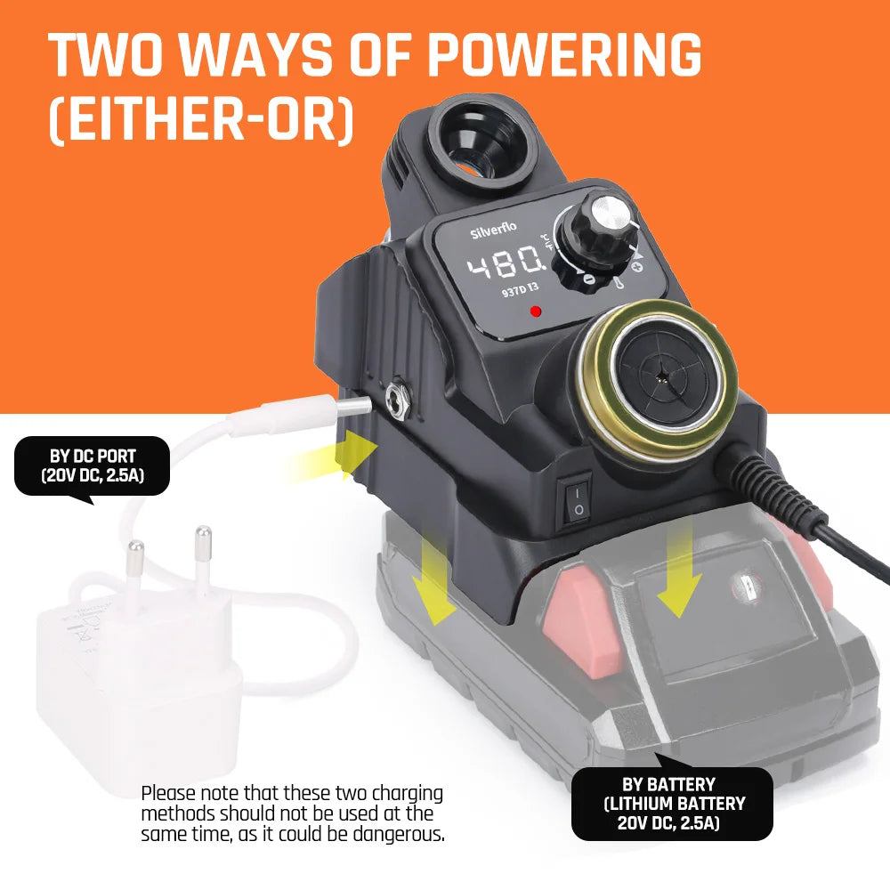 Silverflo 937DI Cordless Soldering Station Portable Soldering Station with Sleep Mode for DEWALT/Milwaukee/MAKITA/Battery 18/20V
