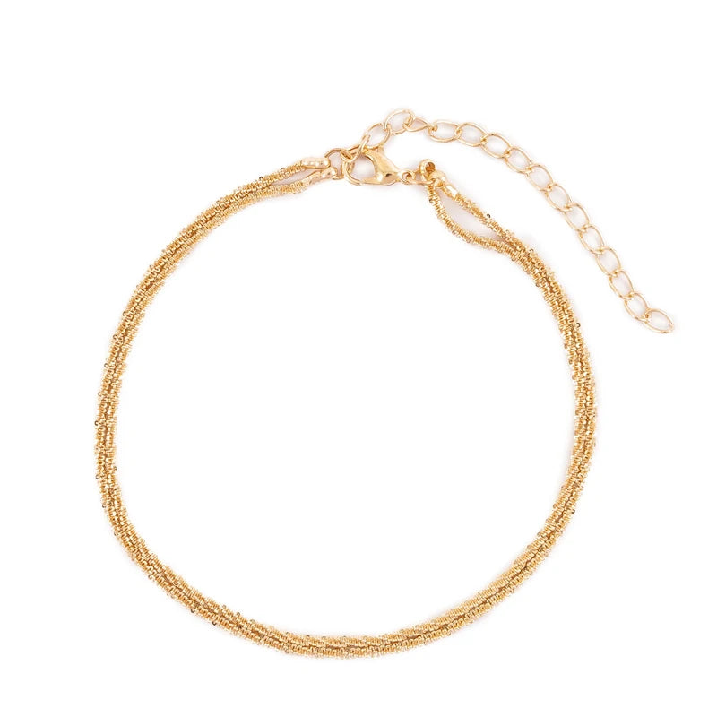 Sterling Silver Ankle Bracelets for Women Dainty Adjustable Layered Anklet Set Stackable Cuban Link Anklets Beach Jewelry