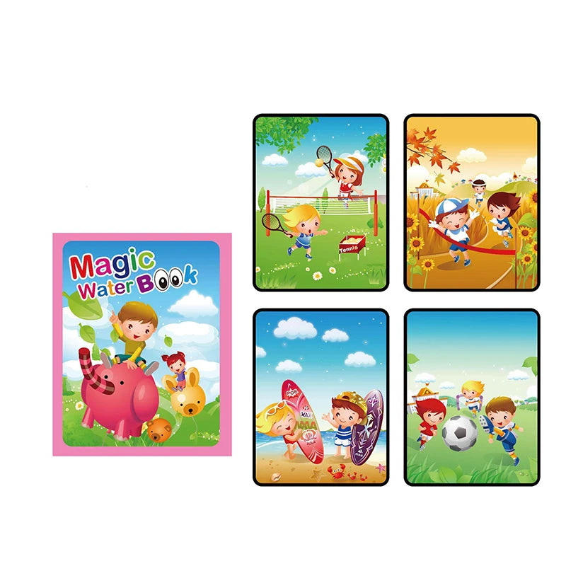 Reusable Magic Water Coloring Book Drawing Book for Kids Toddler Painting Book Montessori Educational Learning Toys
