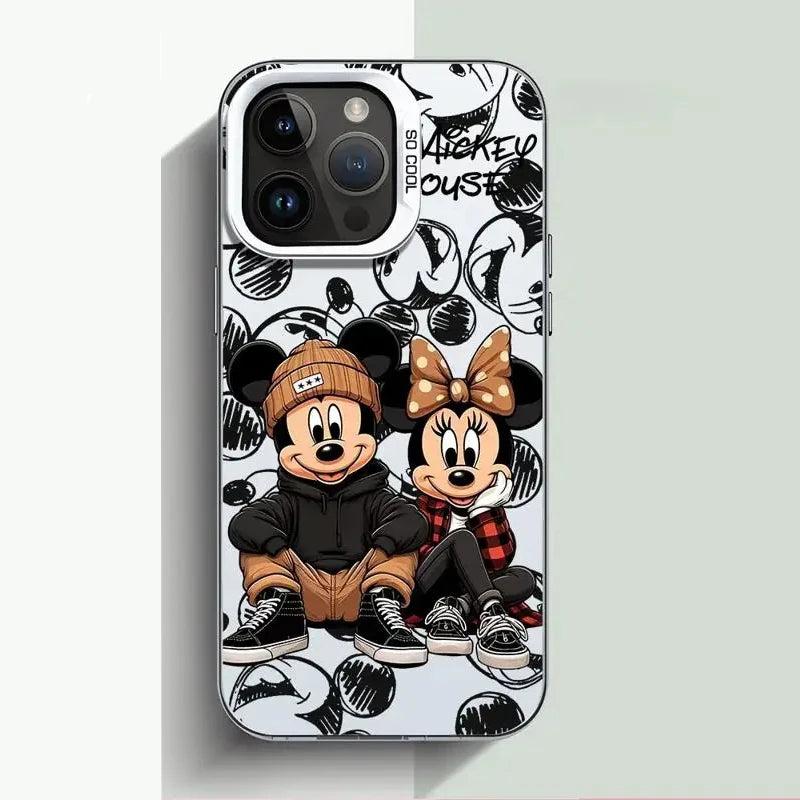 Disney Mickey Minnie Mouse Full Screen Phone Case for iPhone 16 15 14 13 12 11 ProMax 7 8 Plus XR XS MAX 13 Mini Cool Back Cover