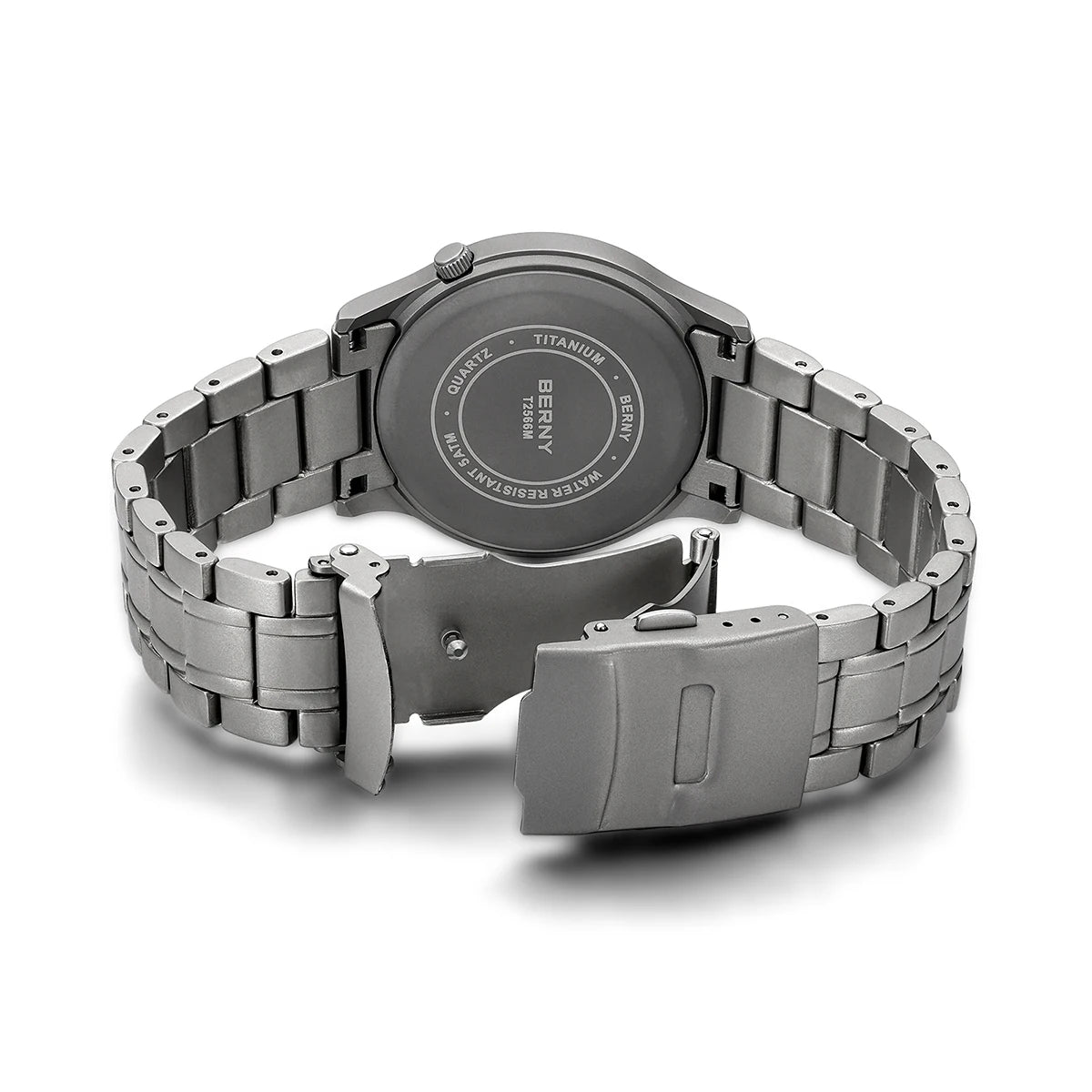 BERNY Titanium Watch for Men AR Coating Sapphire Fashion Wristwatch Luminous VH31 Ultra-thin Quartz Watch Waterproof 5ATM Watch