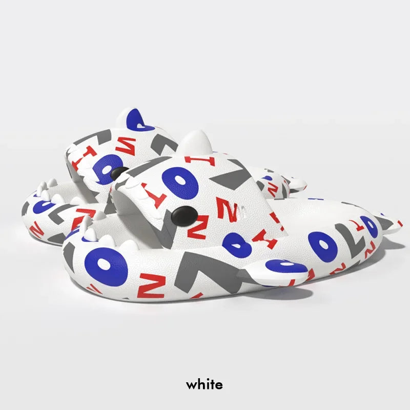 Home Shark Slippers Cloud Women Slides Clapper Summer Beach Indoor Soft Eva Sandal Men Male Non Slip Gradient Shoe Ladies Female