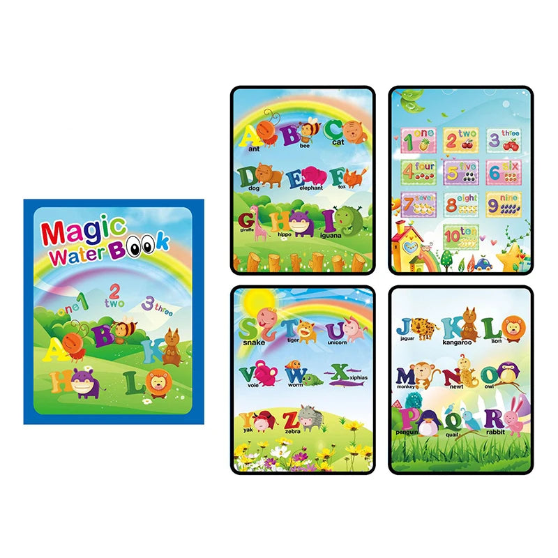 Reusable Magic Water Coloring Book Drawing Book for Kids Toddler Painting Book Montessori Educational Learning Toys