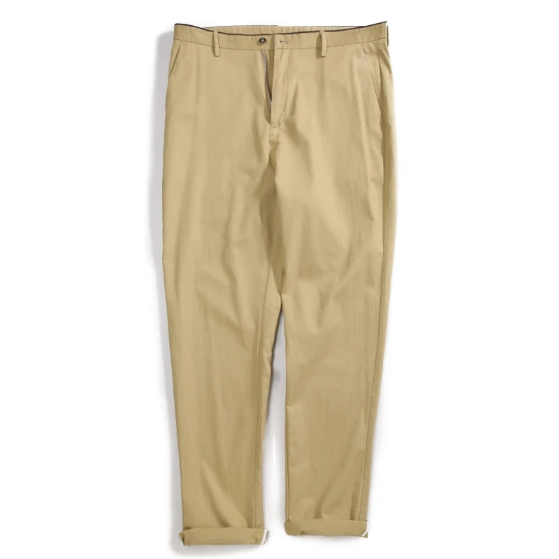 Plus Size 52 50 48 46 Breathable Casual Pants Men 100% Cotton Fabric Slim Chinos Male Business Straight Long Large Trousers