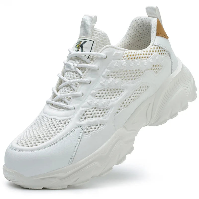 summer safety sneakers white safety work shoes for men work breathable shoes comfortable woman safety shoes plastic toe cap boot