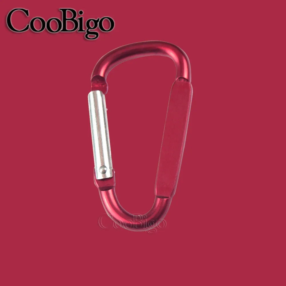Aluminum Carabiner Key Holder Snap Hook Clip Keychain Keyring Keyfob D Ring Buckle Bottle Hanger Men Outdoor Sport Accessory 2pc