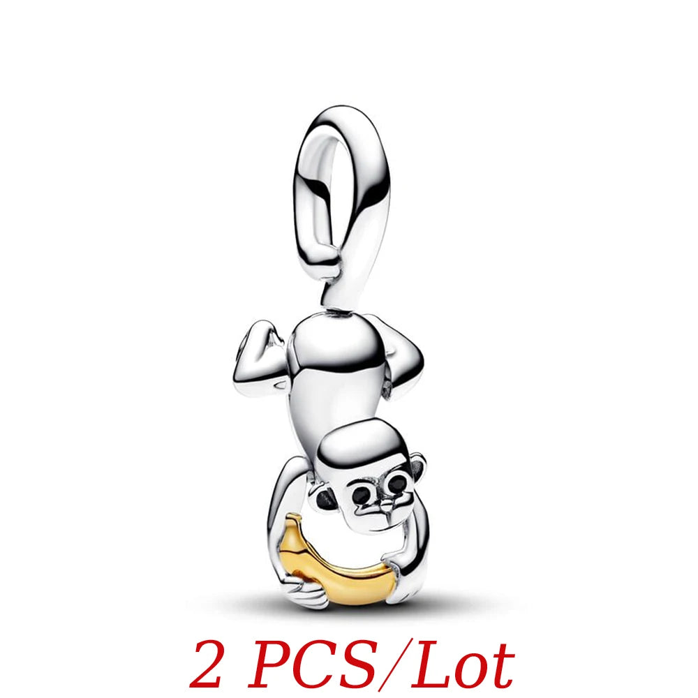 Cute Hanging Sloth Charm Fit Original Pan Bracelet DIY Women Jewelry Gift Sweet Animals Beads 2024 New Arrivals