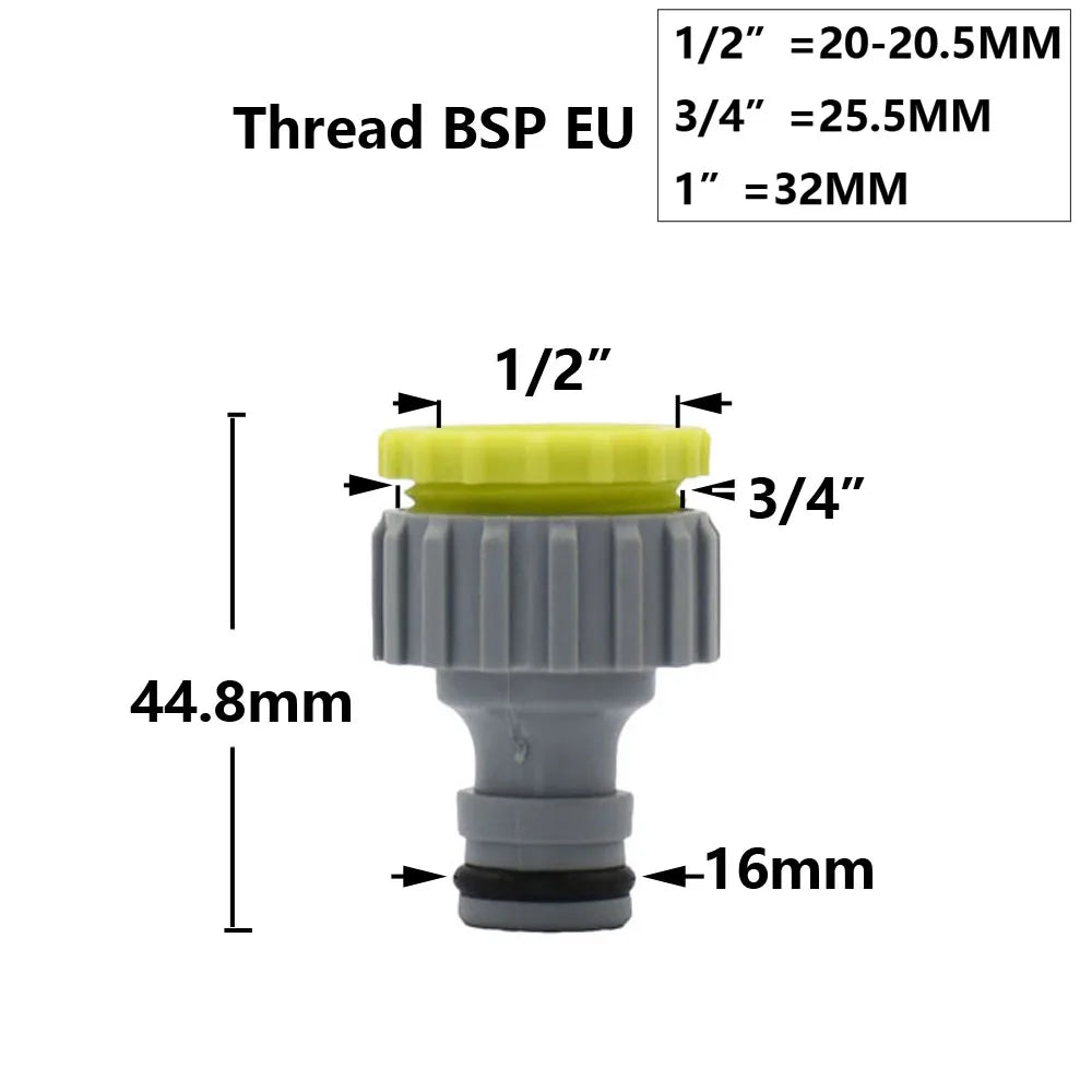 Garden Hose Quick Connector 1/2 3/4 1 Inch Pipe Coupler Stop Water Connector 16/20/32mm Repair Joint Irrigation System Fitting