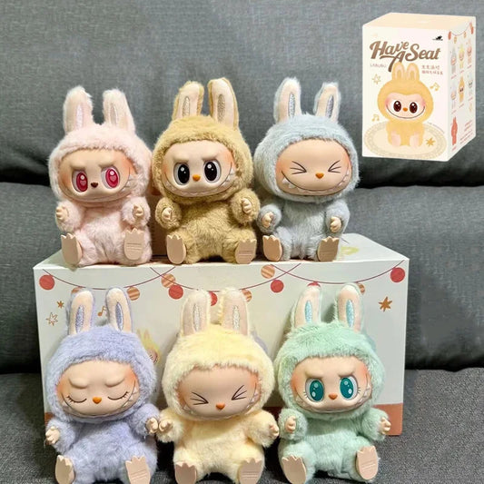1:1 High Quality Macaron 2nd The Monsters Labubu Sitting Party Vinyl Plush Blind Box Decorative Surprise Box Doll Collection Gif
