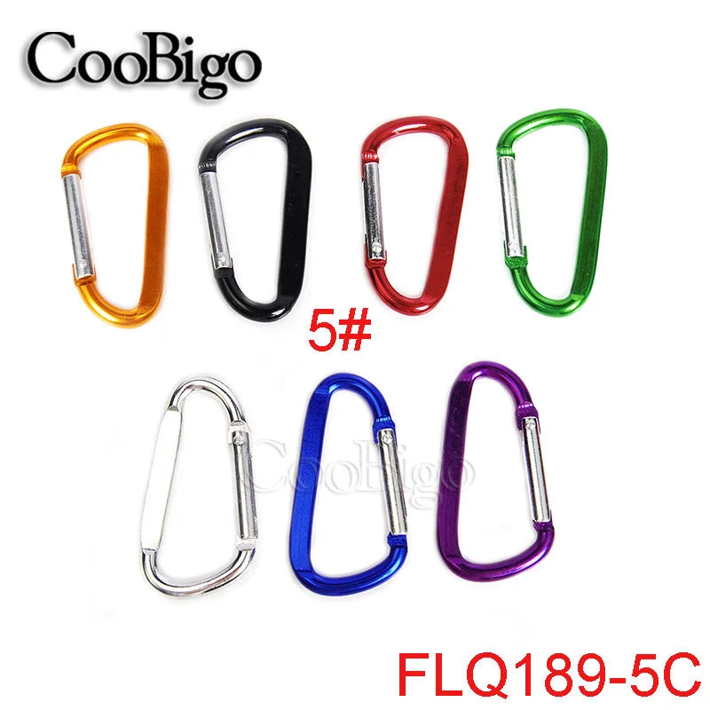 Aluminum Carabiner Key Holder Snap Hook Clip Keychain Keyring Keyfob D Ring Buckle Bottle Hanger Men Outdoor Sport Accessory 2pc